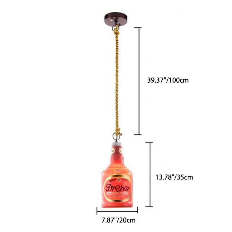 Colorful Bottle Pendant Light