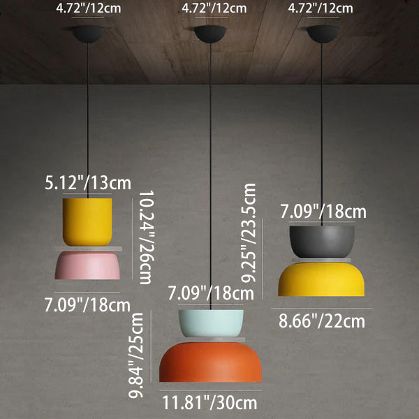 Modern Color Block Minimal Pendant Light