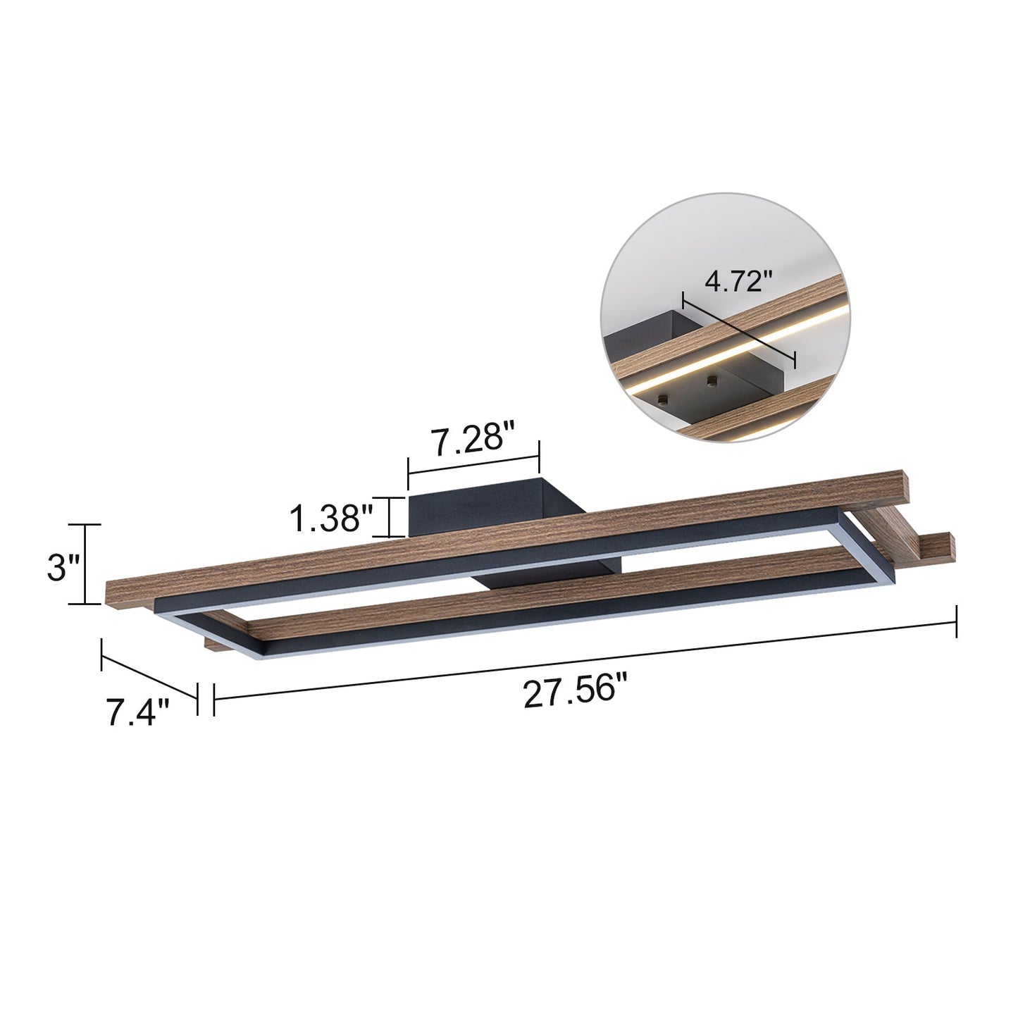 Haven Wood LED Flush Mount Ceiling Light
