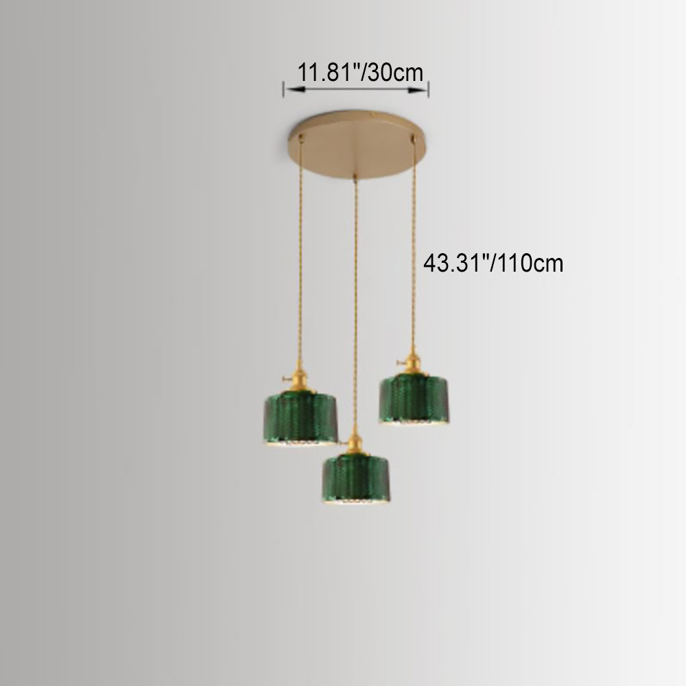 Modern Green Glass Double Pendant Ceiling Light