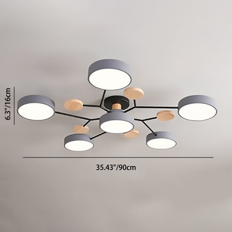 Modern Multi-Disc Branch LED Ceiling Light