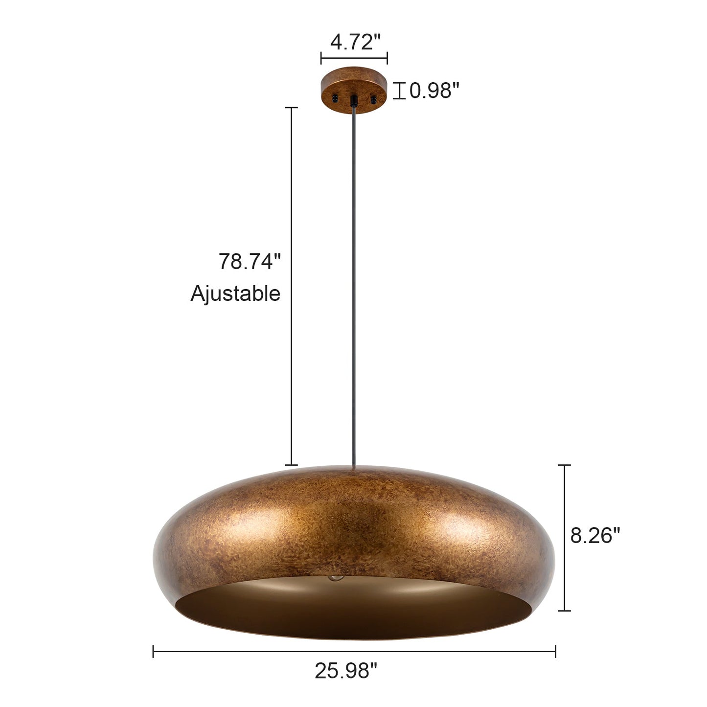 Aurelius Oversized Gold Dome Pendant Light