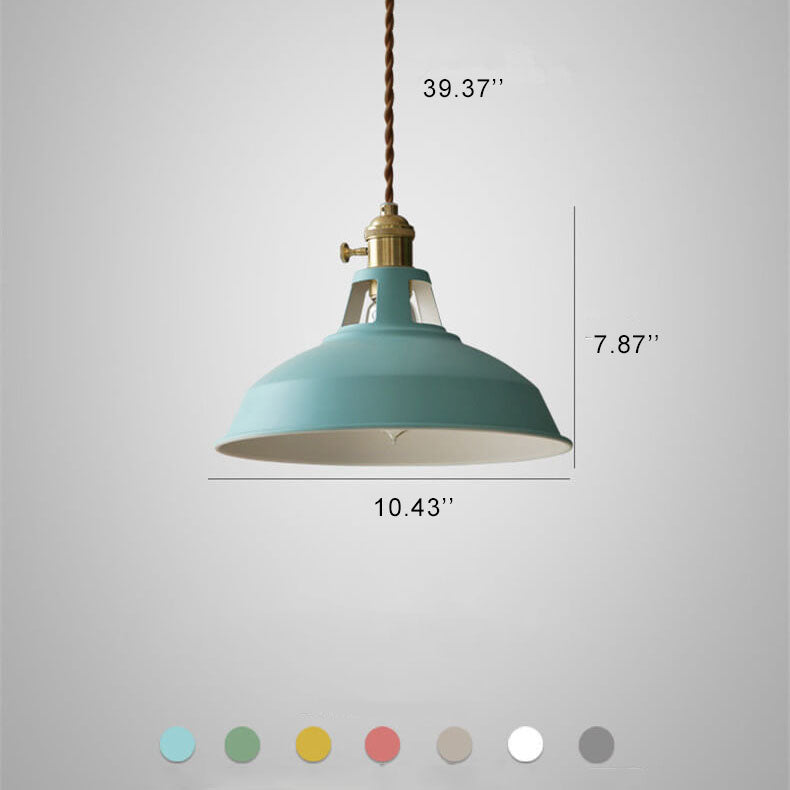 Vintage Industrial Metal Dome Pendant Light