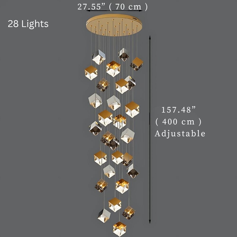 Luma Cube Cascade Chandelier
