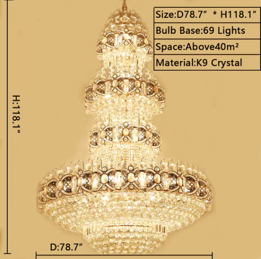Grand Empire Crystal Chandelier