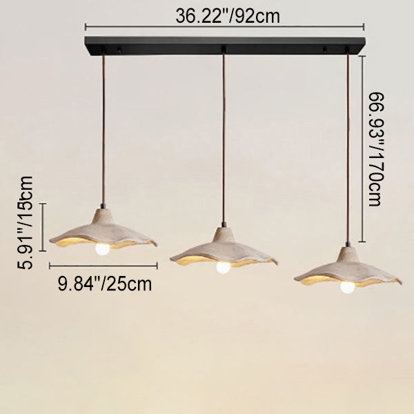 Modern Wavy Ceramic Triple Pendant Light