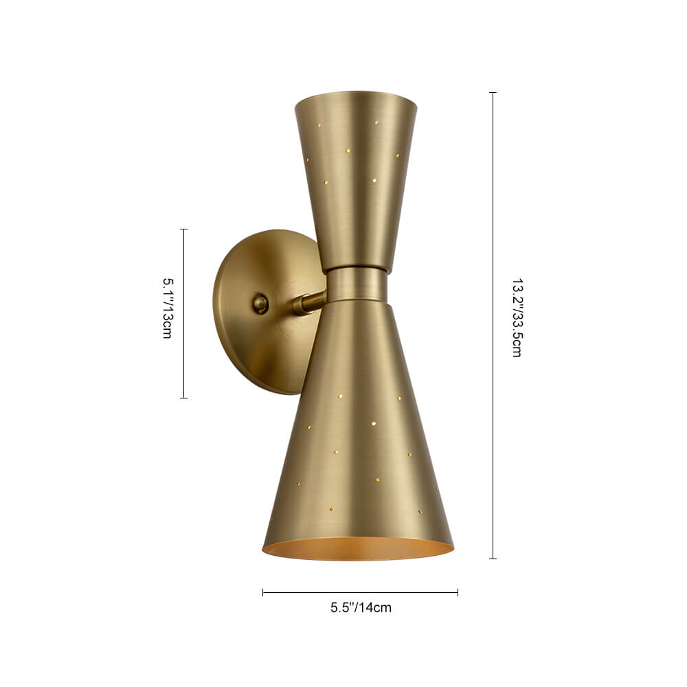 Hourglass Brass Wall Sconce