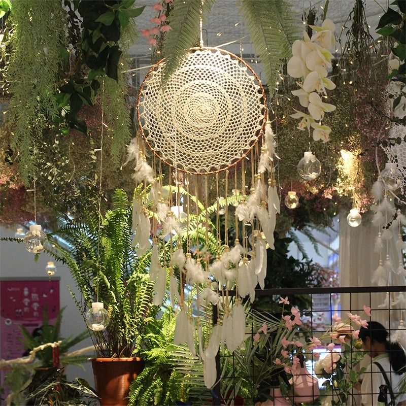 Chic Dream Catcher with Hanging Feathers