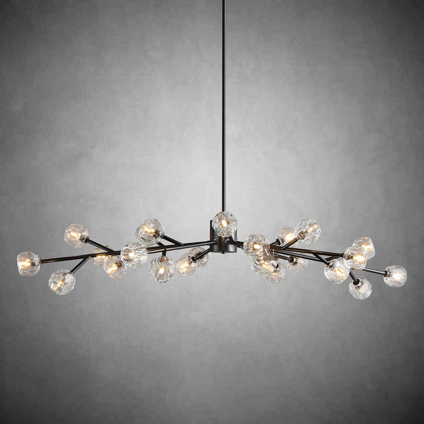 Crystal Orb Brass Chandelier