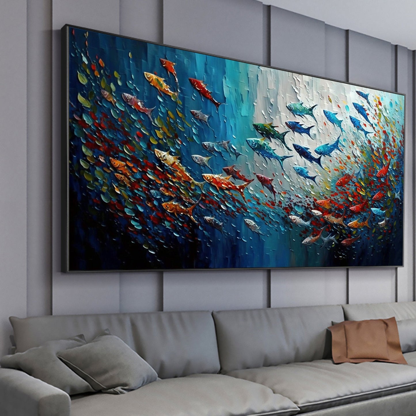 Textured Fish Canvas Painting