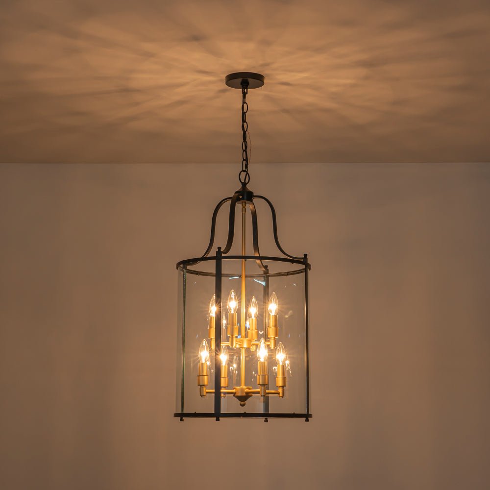 Glass Cylinder Cage Chandelier