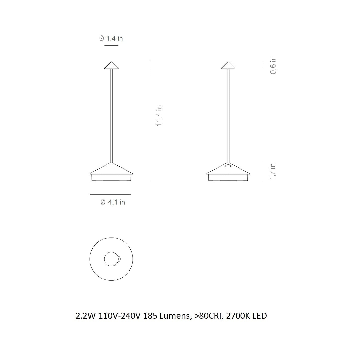 Modern Slim Cordless LED Table Lamp