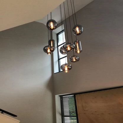 Smoked Glass Foyer Chandelier