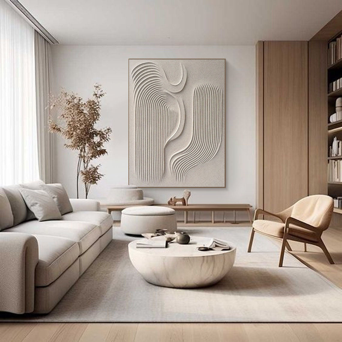 Beige Wave Texture Painting