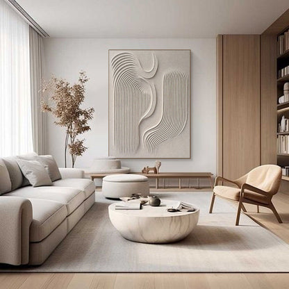 Beige Wave Texture Painting