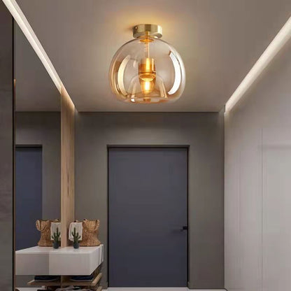 Modern Smoked Glass Globe Ceiling Light