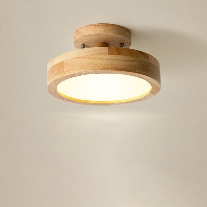 Scandinavian Wood Accent Round Ceiling Light