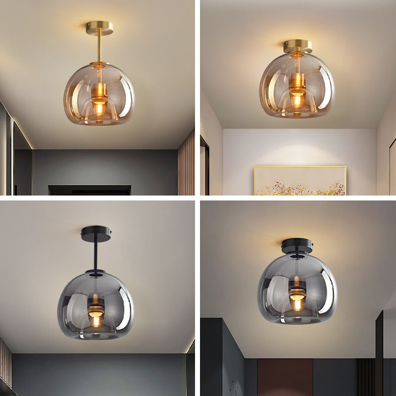 Modern Smoked Glass Globe Ceiling Light