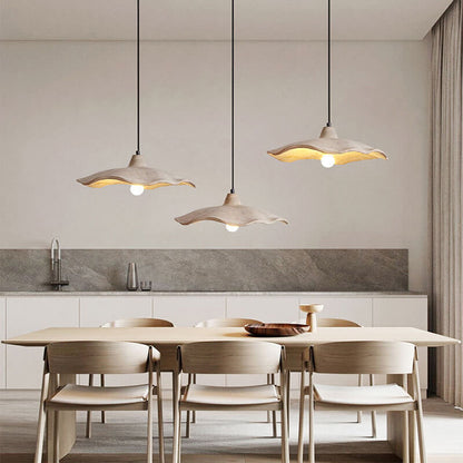 Modern Wavy Ceramic Triple Pendant Light
