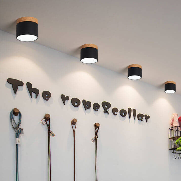 Modern Nordic Wood Accent LED Ceiling Light