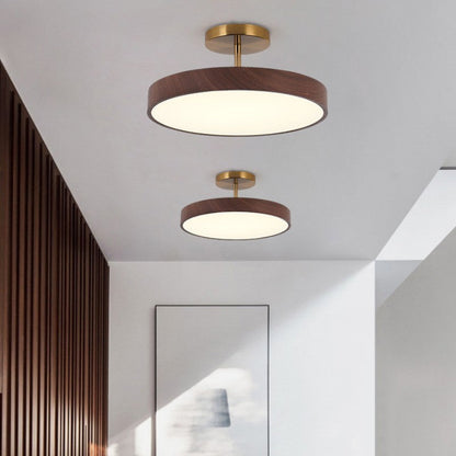 Modern Wood Grain Round LED Ceiling Light