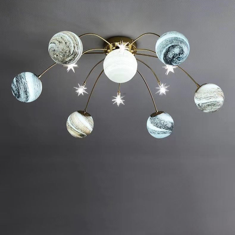 Colorful Planet Orbit Kids Ceiling Light