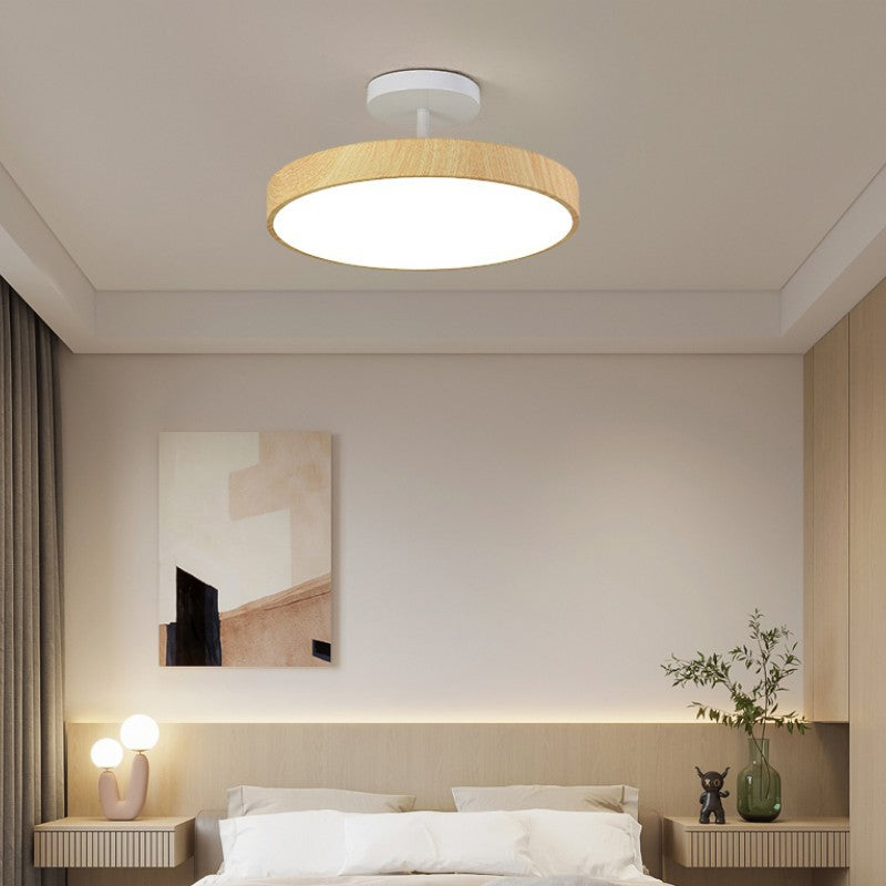 Modern Wood Grain Round LED Ceiling Light