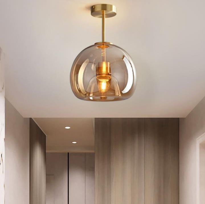 Modern Smoked Glass Globe Ceiling Light