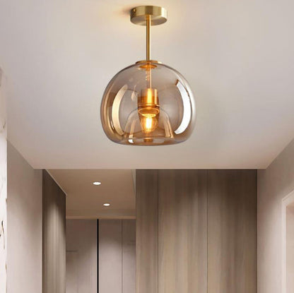 Modern Smoked Glass Globe Ceiling Light
