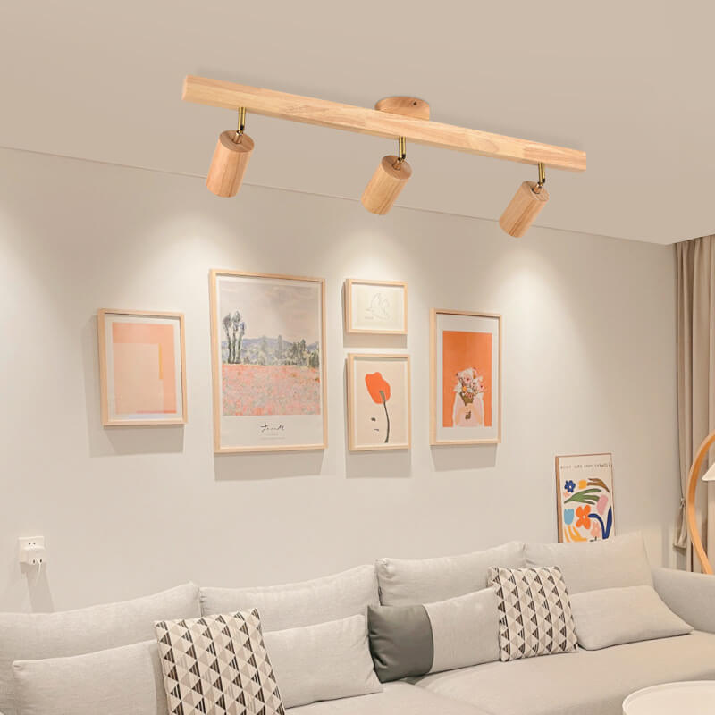 Minimalist Wooden Adjustable Spotlight Ceiling Light