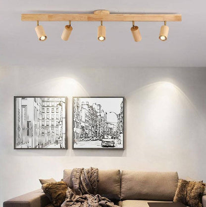 Minimalist Wooden Adjustable Spotlight Ceiling Light