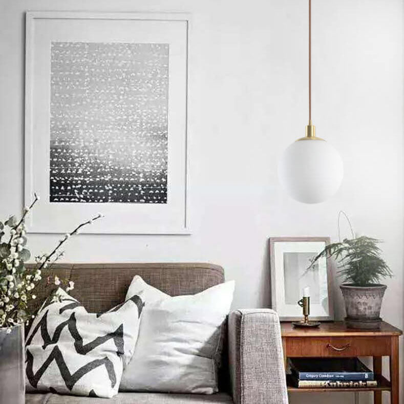 Minimalist Frosted Globe Pendant Light