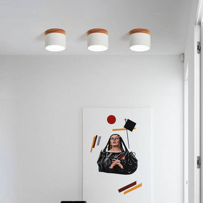 Modern Nordic Wood Accent LED Ceiling Light
