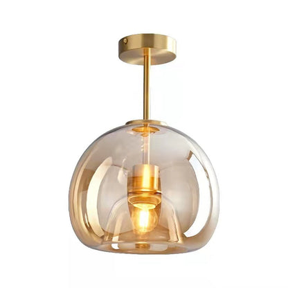 Modern Smoked Glass Globe Ceiling Light