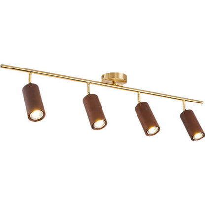Modern Wood Cylinder Spotlight Ceiling Light