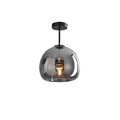 Modern Smoked Glass Globe Ceiling Light