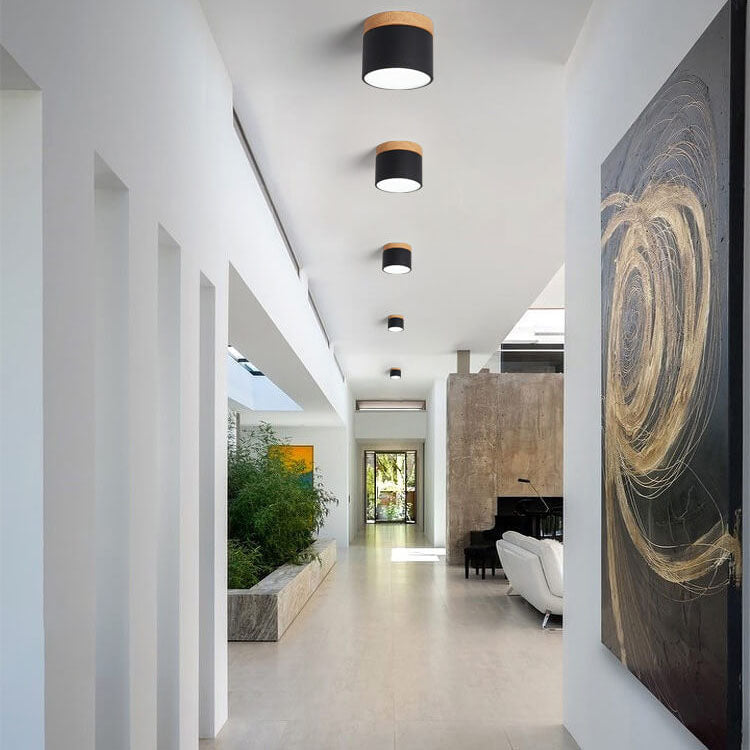 Modern Nordic Wood Accent LED Ceiling Light