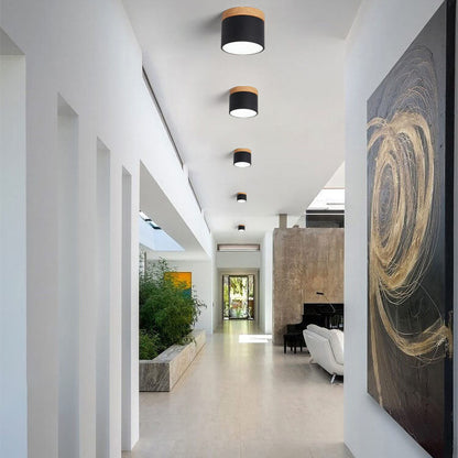 Modern Nordic Wood Accent LED Ceiling Light