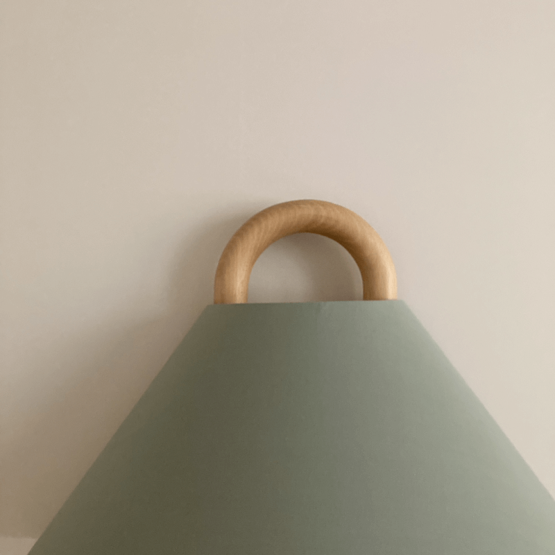 Wood Frame Fabric Shade Wall Lamp