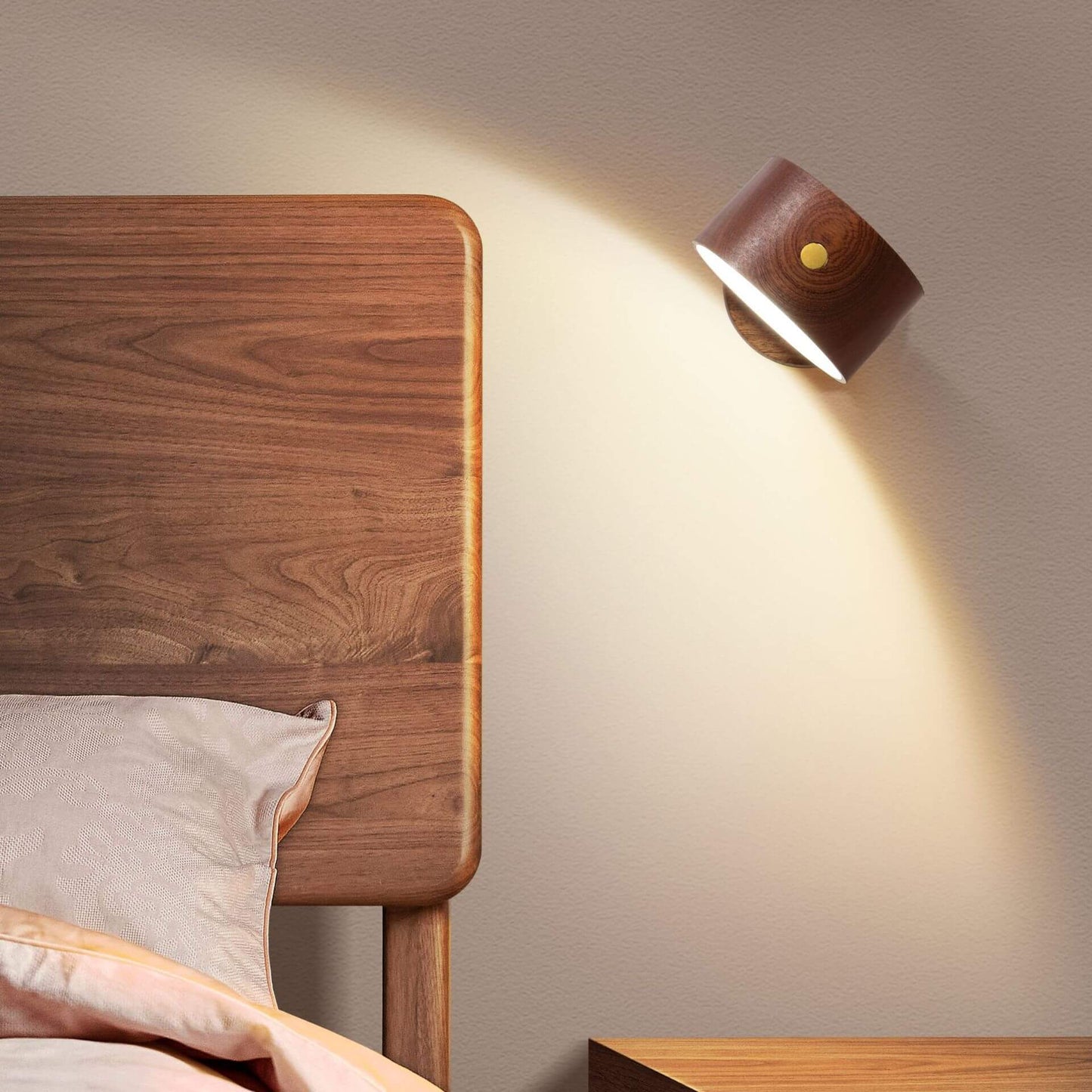 Rechargeable Wooden LED Wall Light