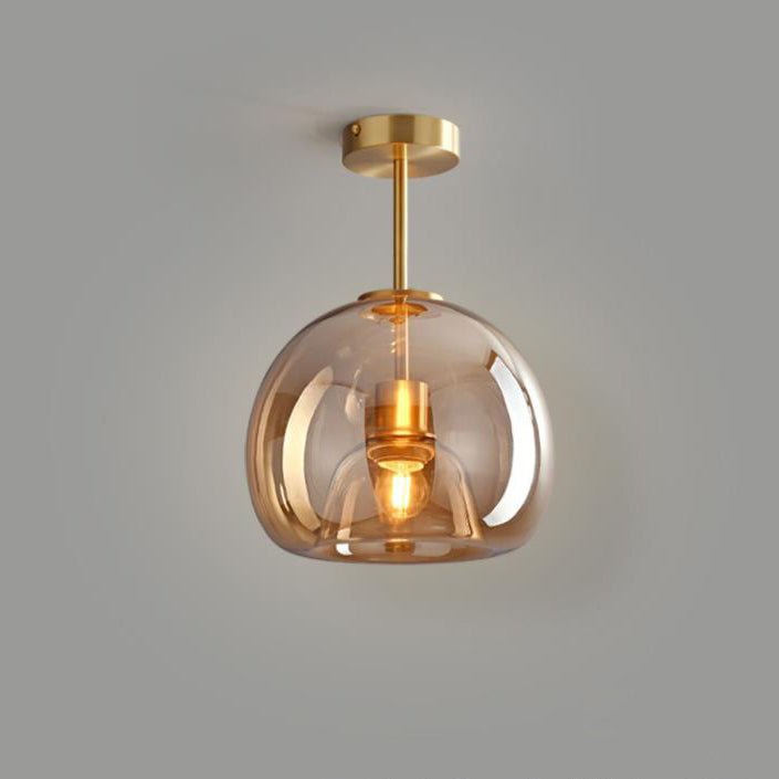 Modern Smoked Glass Globe Ceiling Light