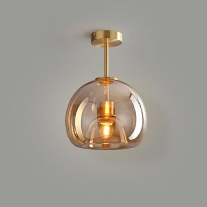 Modern Smoked Glass Globe Ceiling Light