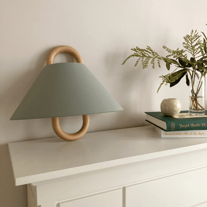Wood Frame Fabric Shade Wall Lamp