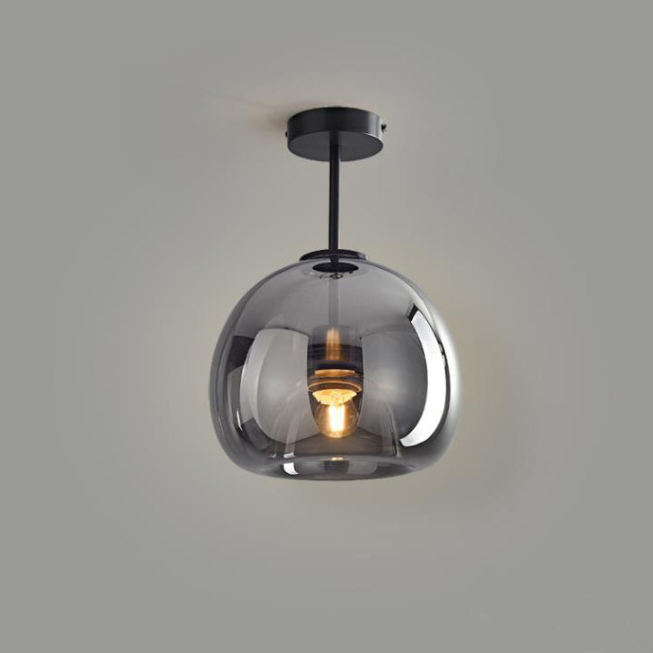 Modern Smoked Glass Globe Ceiling Light
