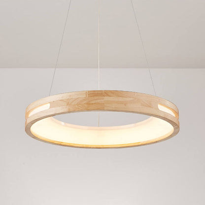 Minimalist Wooden Ring LED Pendant Light