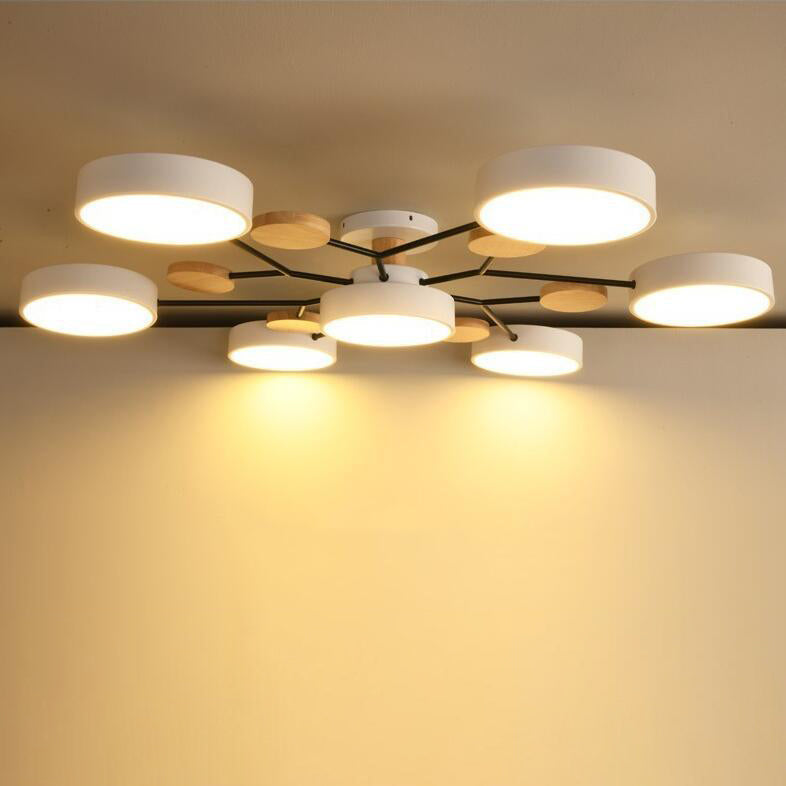 Scandinavian Modern Multi-Light LED Semi-Flush Ceiling Light