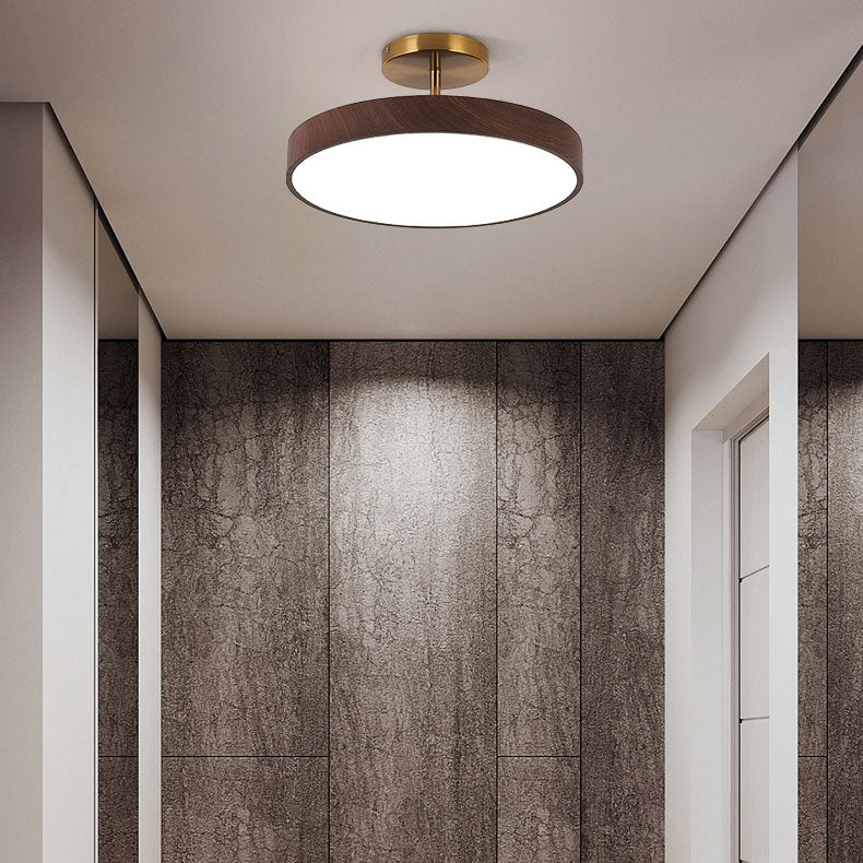 Modern Wood Grain Round LED Ceiling Light