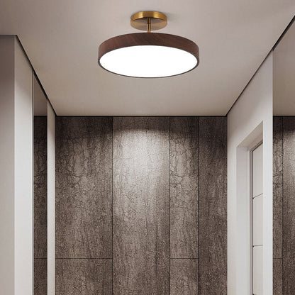 Modern Wood Grain Round LED Ceiling Light