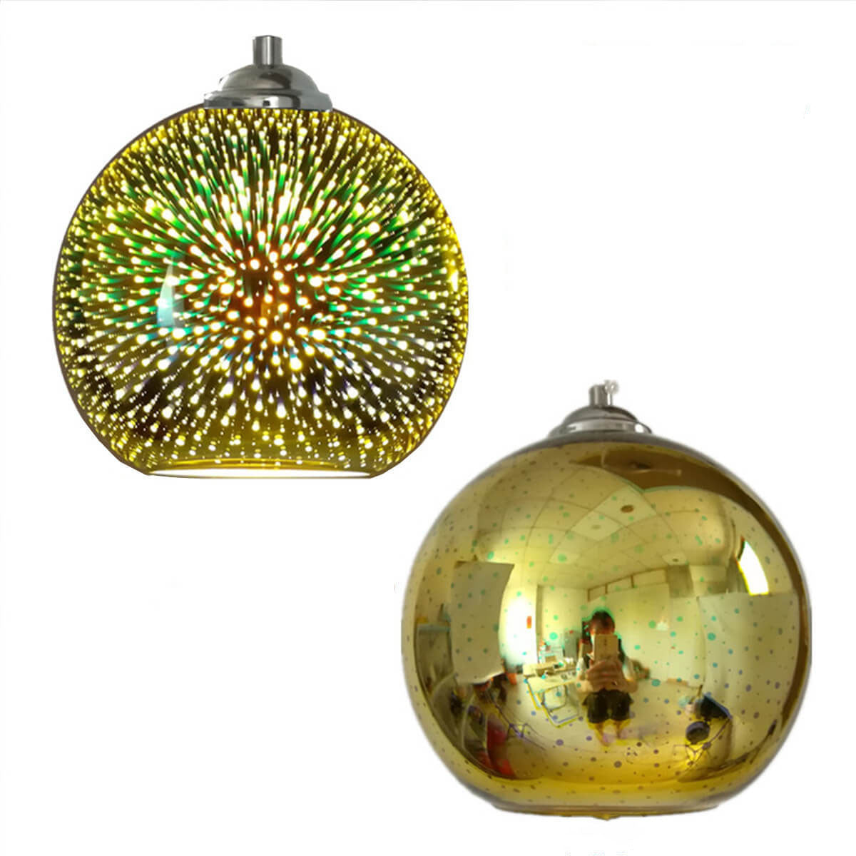 Colorful Firework Glass Globe Pendant Light