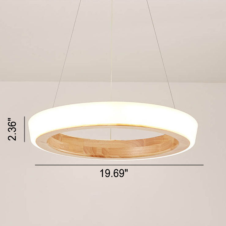 Minimalist Wooden Ring LED Pendant Light